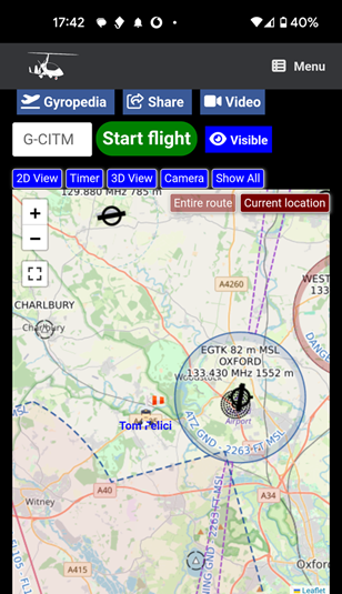 Flight Tracking App Start Flight